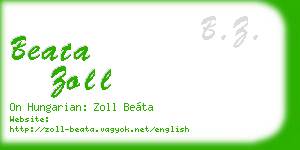 beata zoll business card